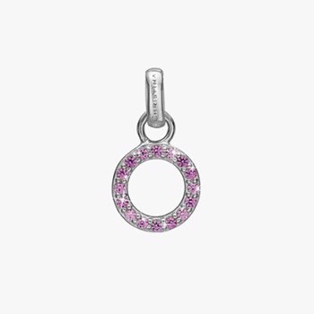 Pink CZ Circle vedhæng i sølv fra Christina Jewelry